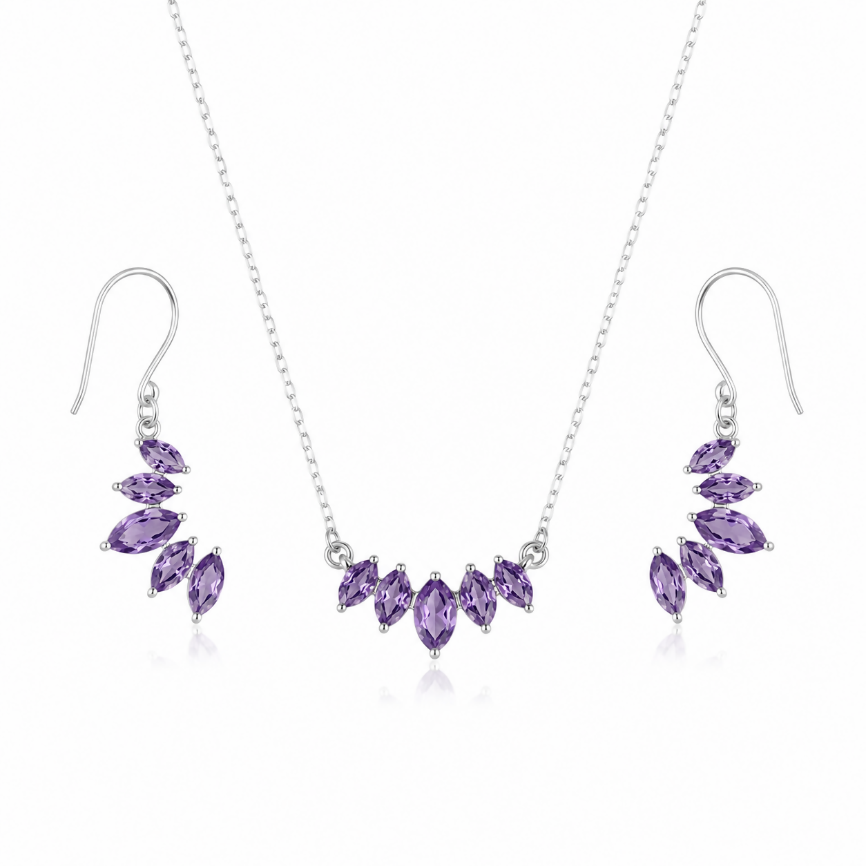Laurel Amethyst 925 Sterling Silver Jewellery Set