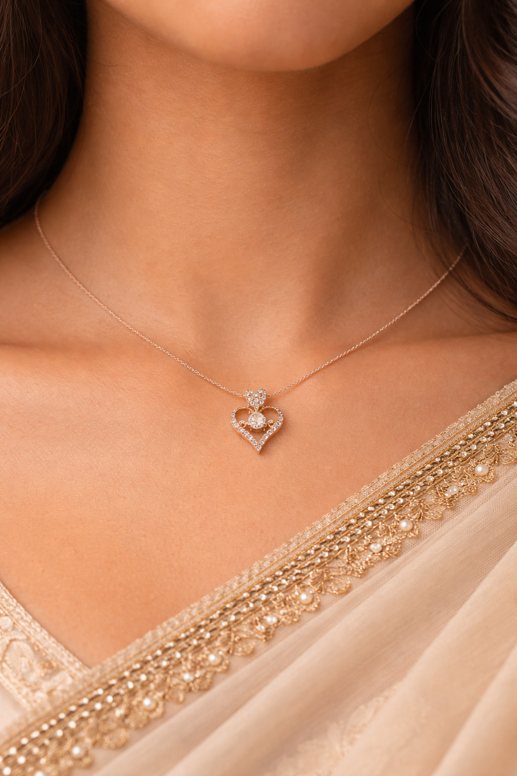 925 Sterling Silver Heart Pendant Necklace