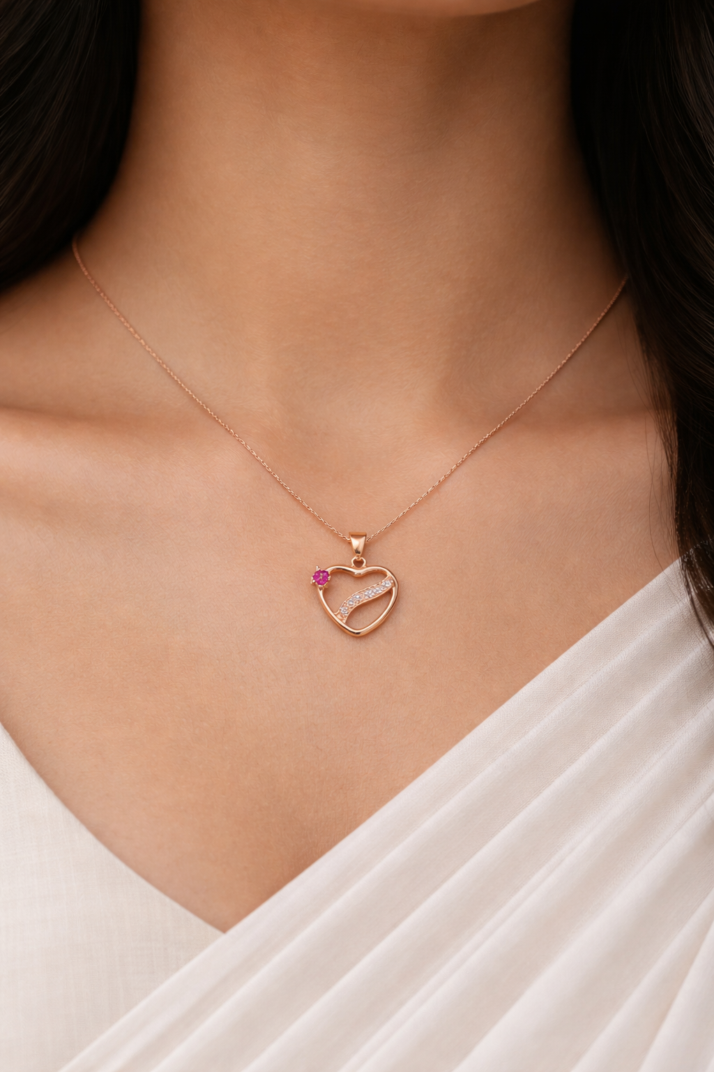 925 Sterling Silver Pendant Rose Gold Plated