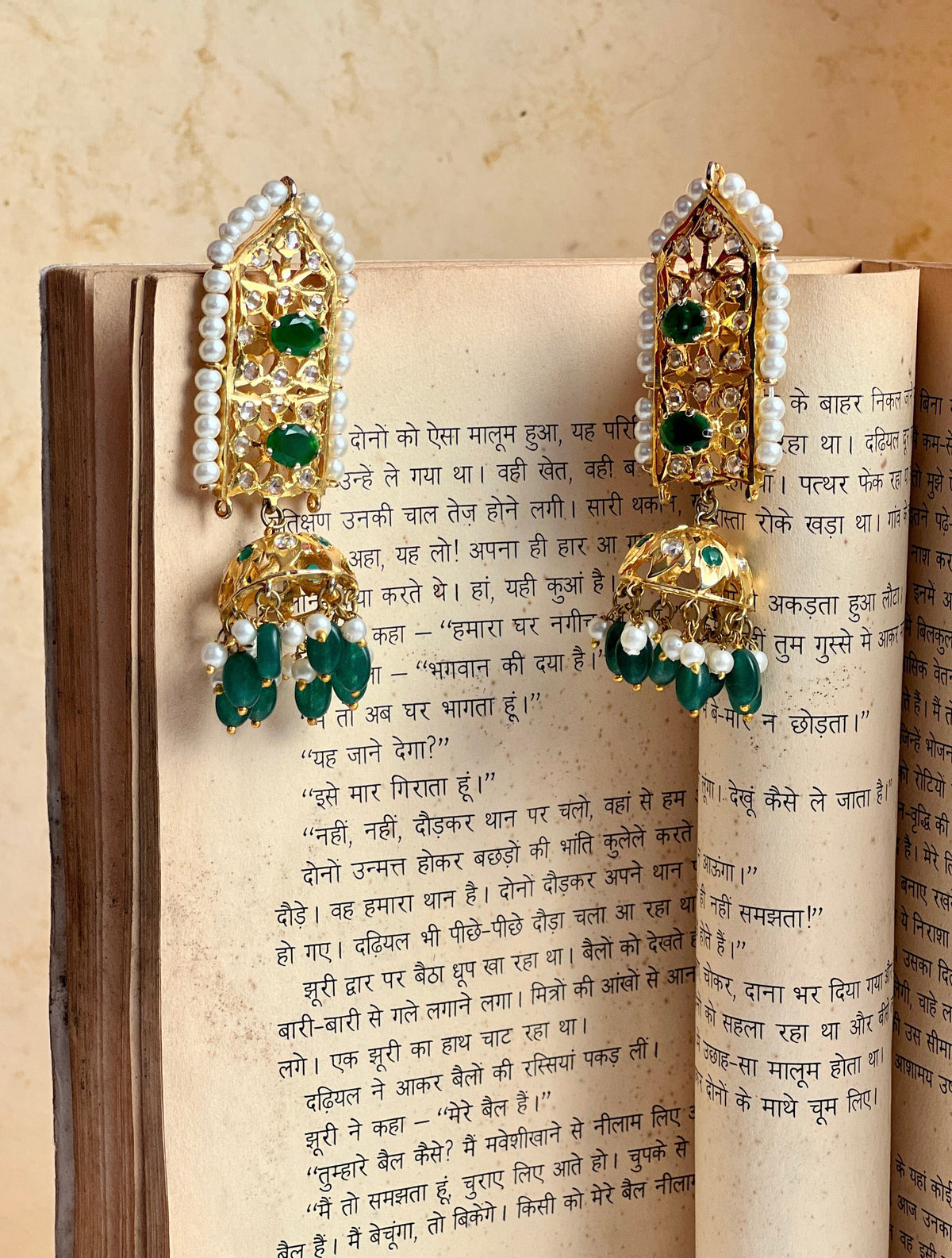 Hyderabadi Kundan Crystal Drop Earrings