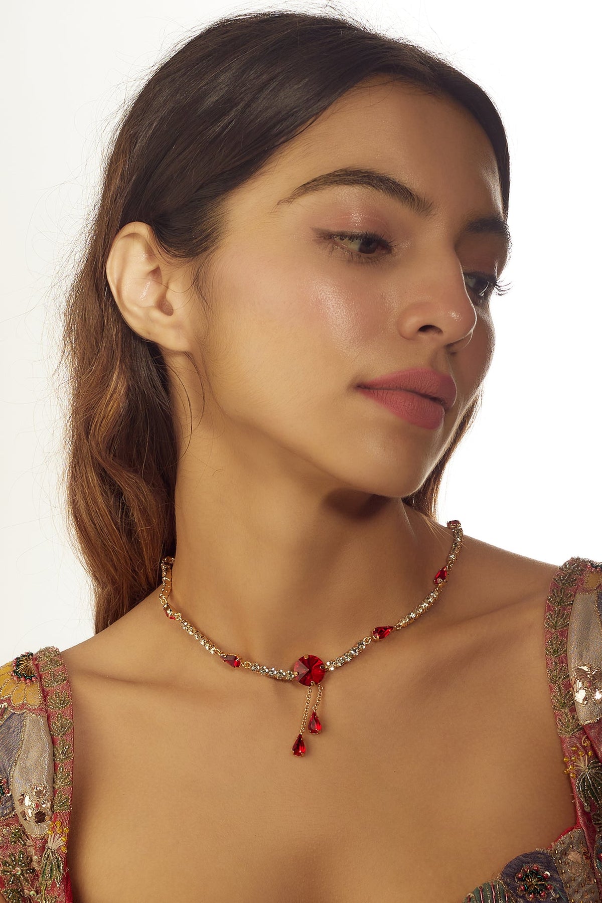 Swarovski Ruby Drop Necklace