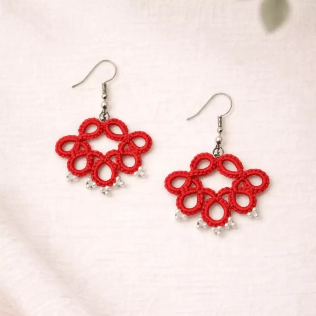 Crimson Dots Earrings