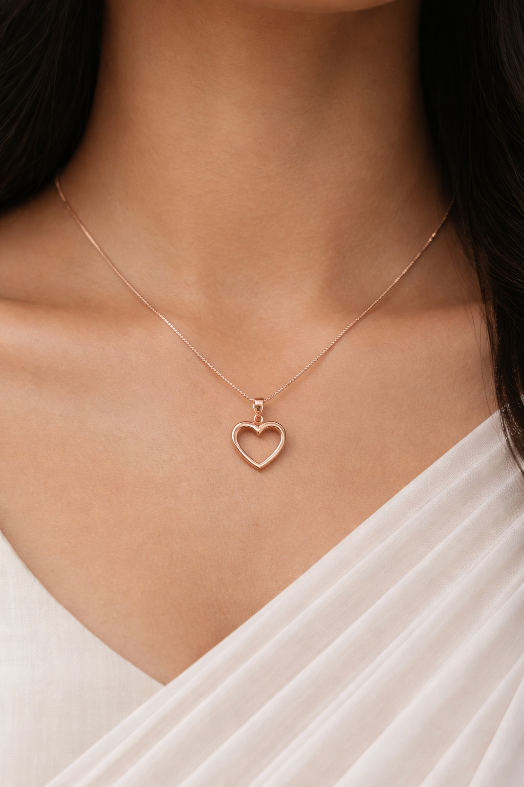 Gold Plated 925 Sterling Silver Heart Pendant Necklace