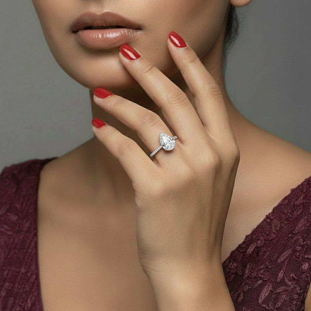 Pear Radiance Solitaire Ring