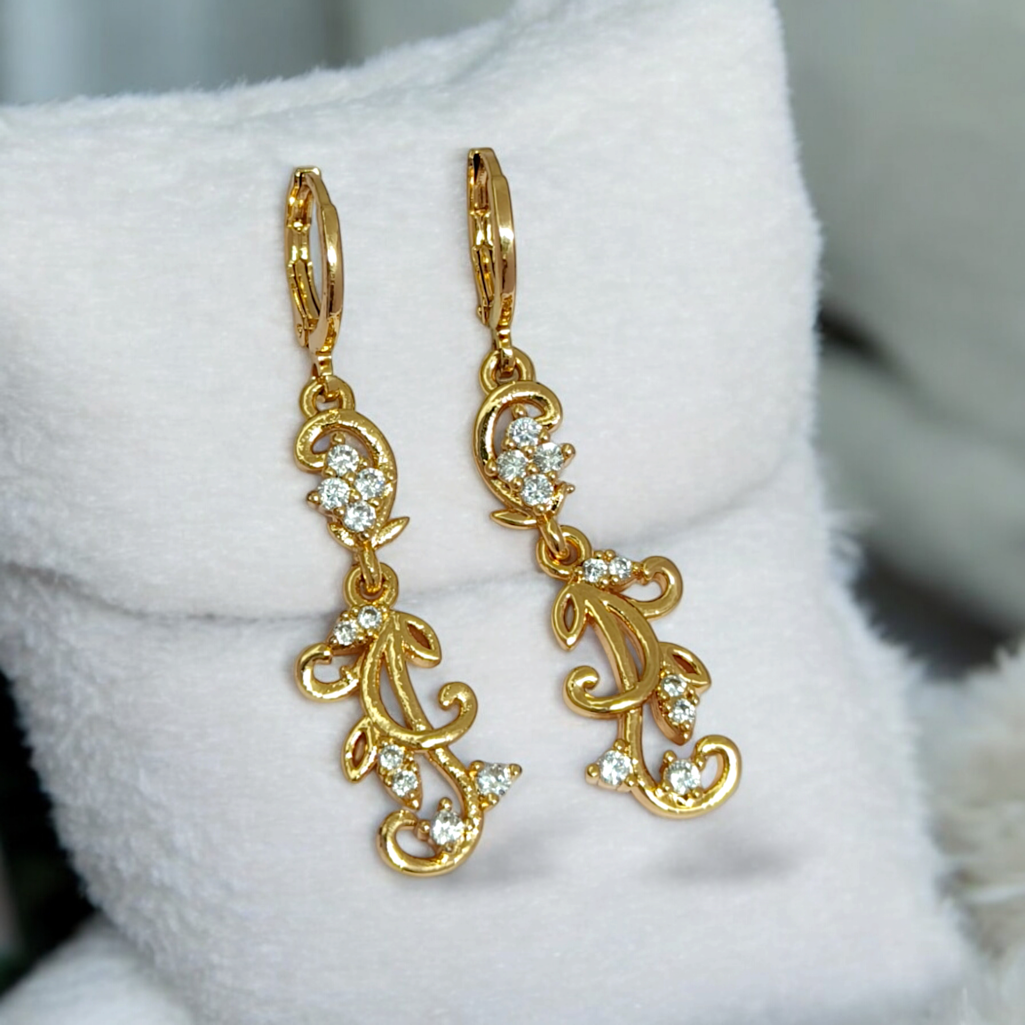astria-jewellery-gold-plated-floral-vine-crystal-drop-earrings-for-women-elegant-cz-leaf-design-lightweight-party-wear-daily-wear-jewellery