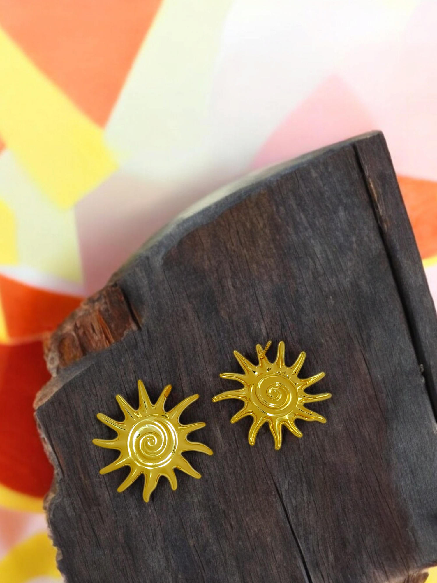astria-jewellery-gold-plated-sunburst-stud-earrings-for-women-spiral-sun-design-trendy-minimal-statement-daily-wear-party-jewellery