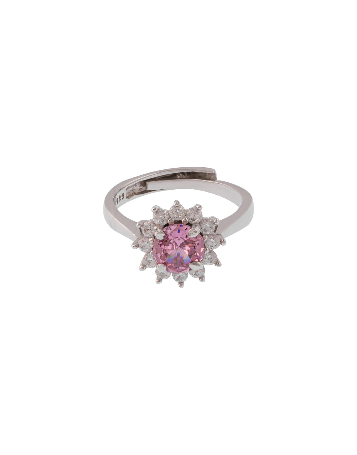Pink Round Stone Cocktail Ring for Women
