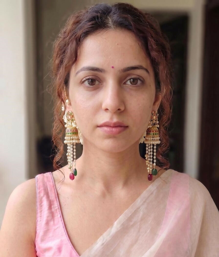 Ear cuff and jhumka stack