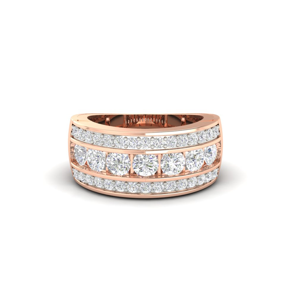 2.33Ct Round Moissanite Men's Wedding Band Ring 14K White Gold Plated