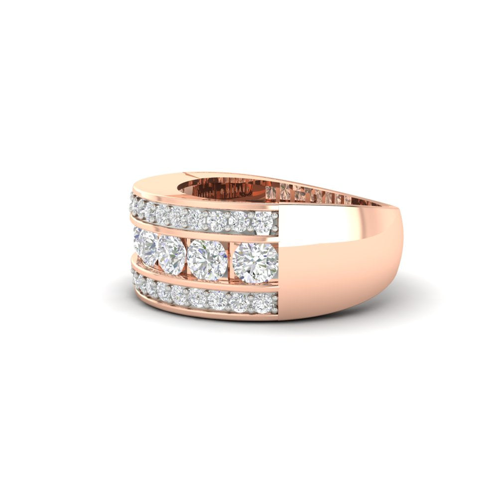 2.33Ct Round Moissanite Men's Wedding Band Ring 14K White Gold Plated