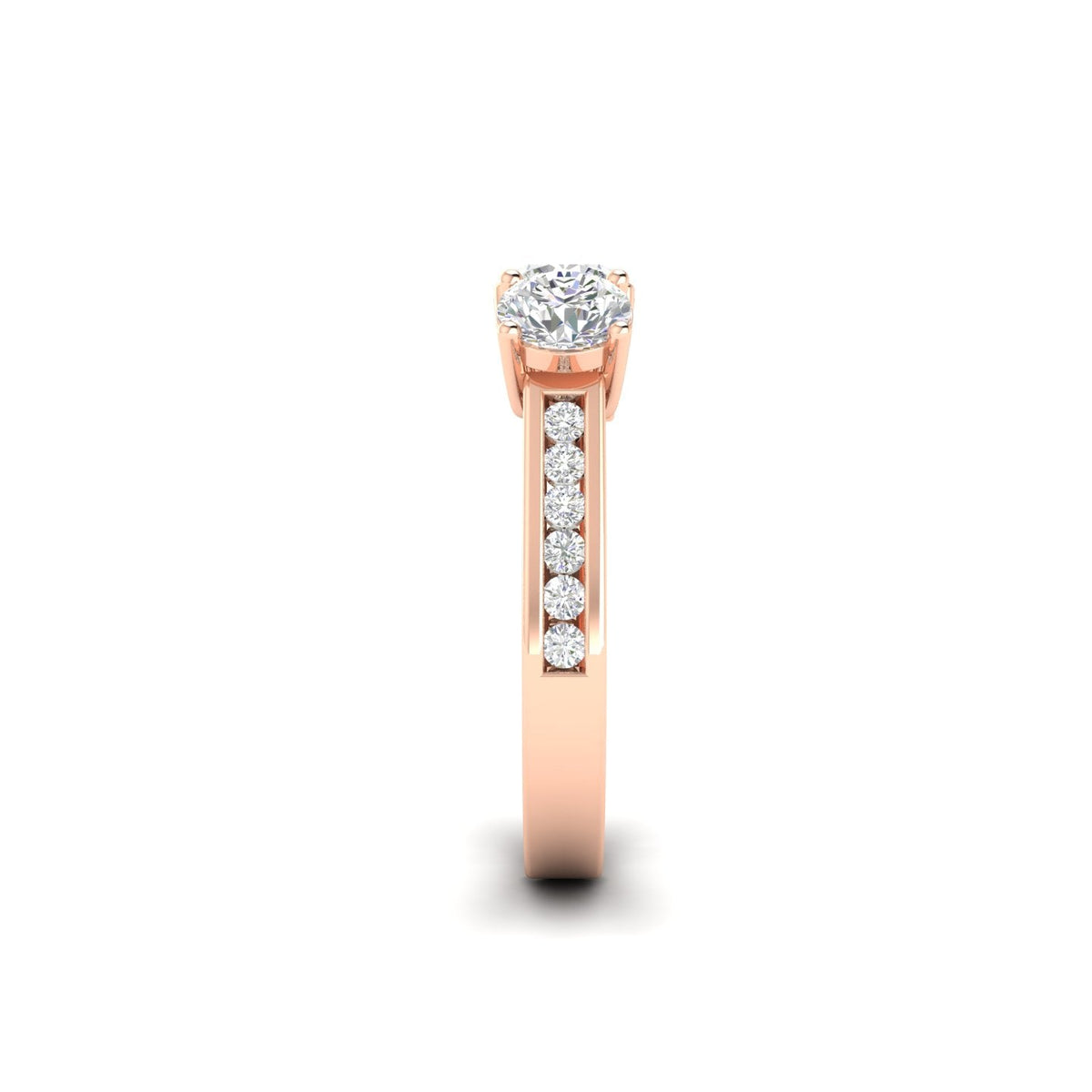 2Ct Round Cut Moissanite Three Stone Engagement Ring 14K Yellow Gold Plated