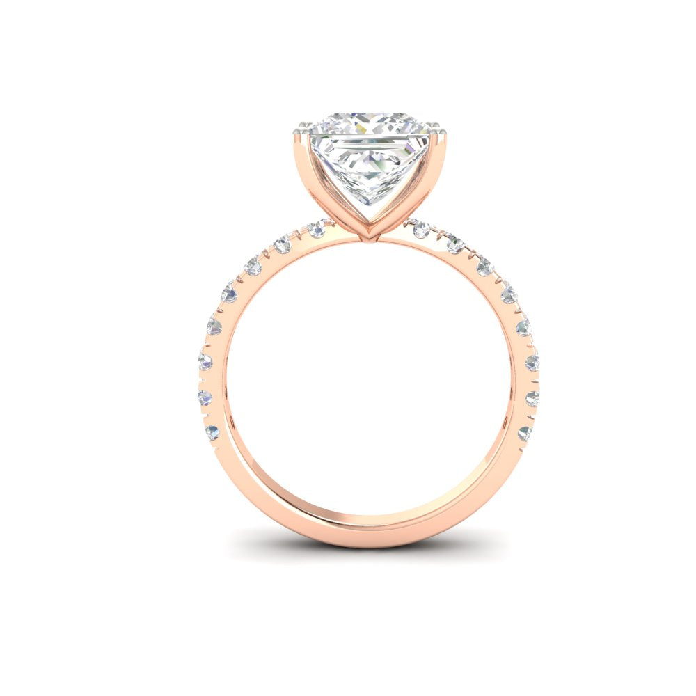 2.63Ct Princess Cut Moissanite Women Engagement Ring 14K Yellow Gold Plated