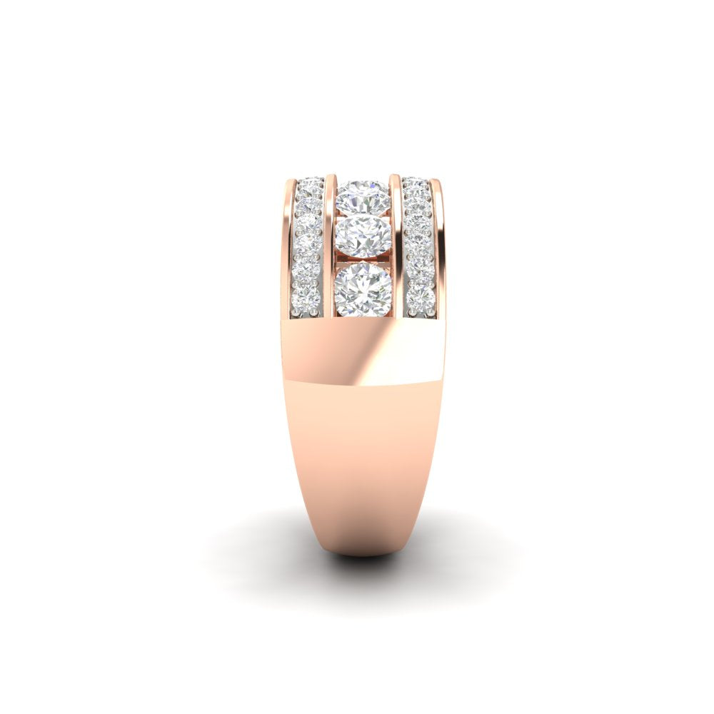 2.33Ct Round Moissanite Men's Wedding Band Ring 14K White Gold Plated