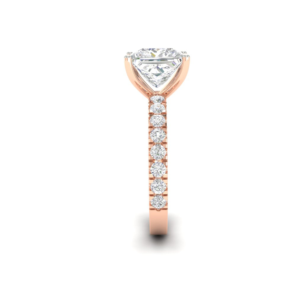 2.63Ct Princess Cut Moissanite Women Engagement Ring 14K Yellow Gold Plated