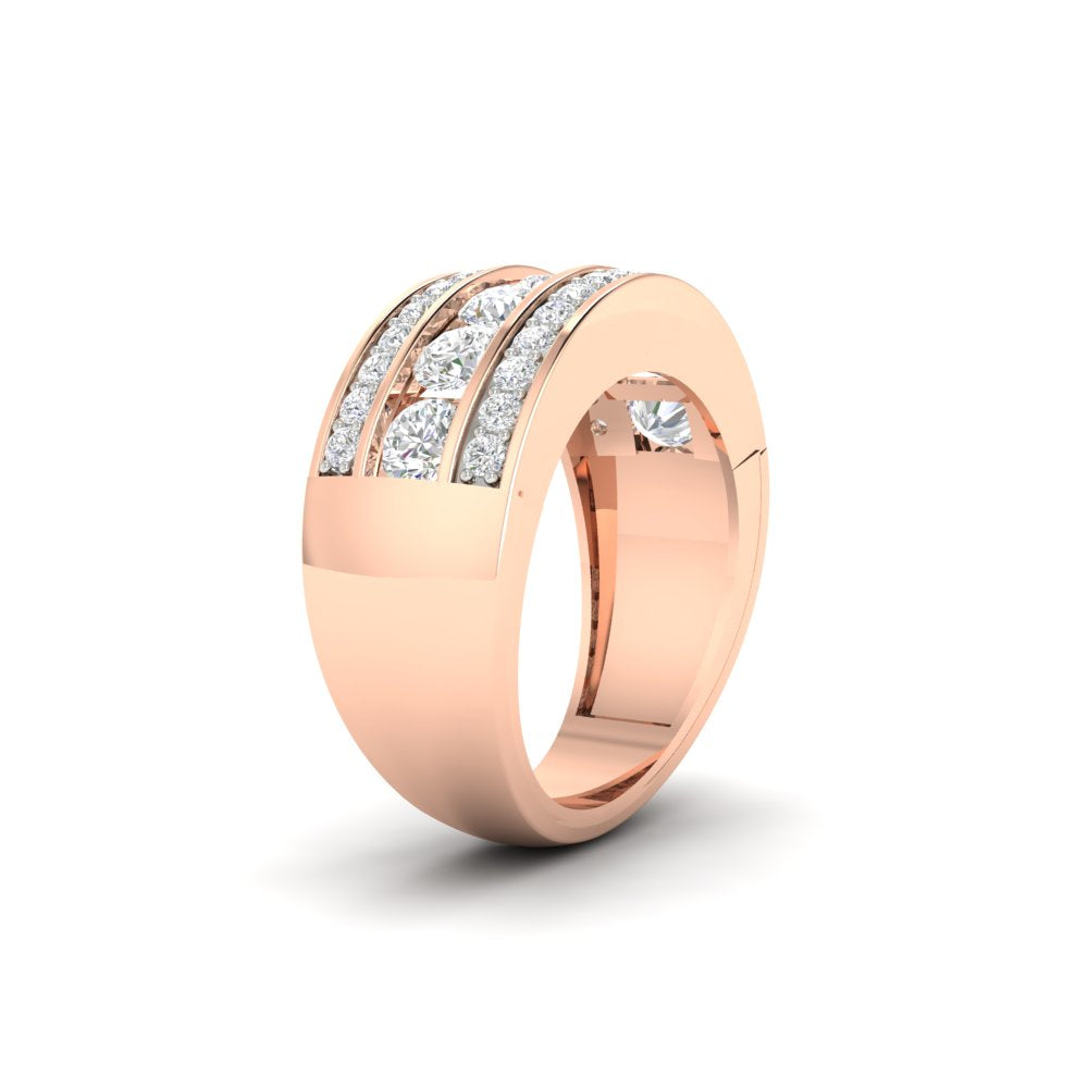 2.33Ct Round Moissanite Men's Wedding Band Ring 14K White Gold Plated