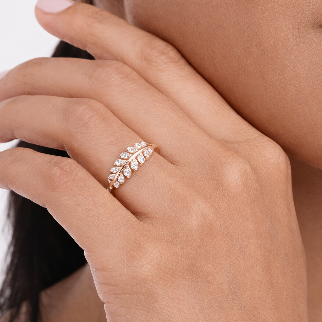 Rose Gold Plated 925 Sterling Silver Open Adjustable Ring