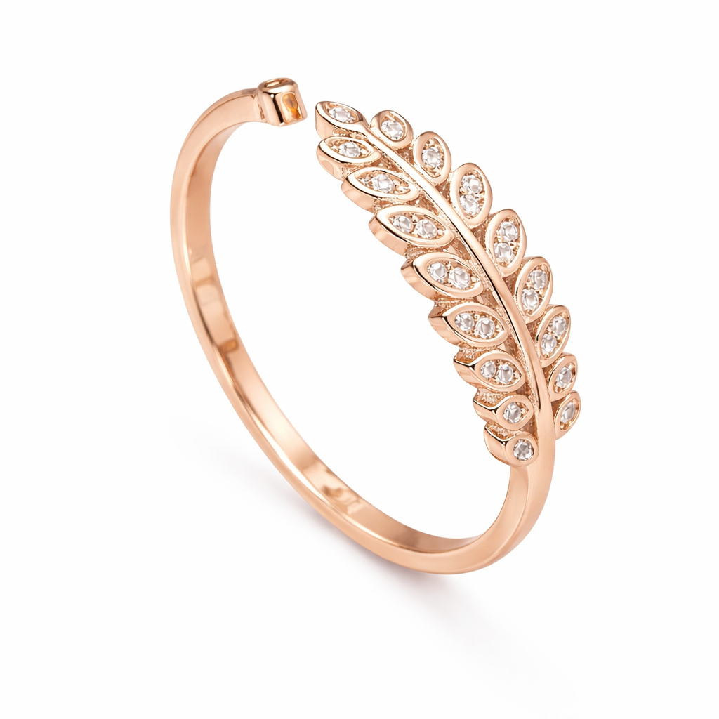 Rose Gold Plated 925 Sterling Silver Open Adjustable Ring