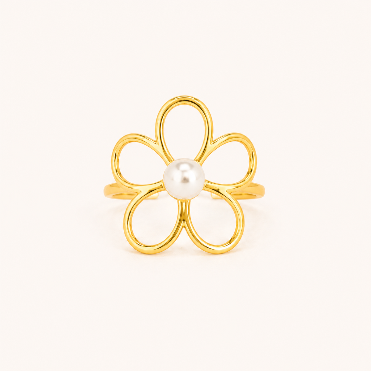 Golden Petal Statement Ring