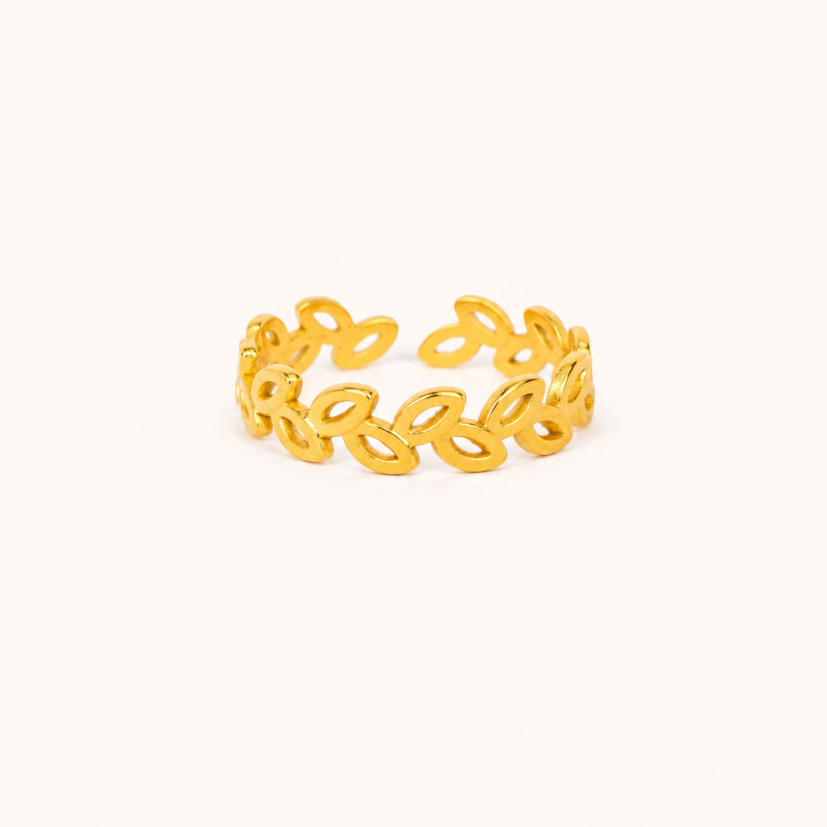 Golden Leaf Whisper Open Ring
