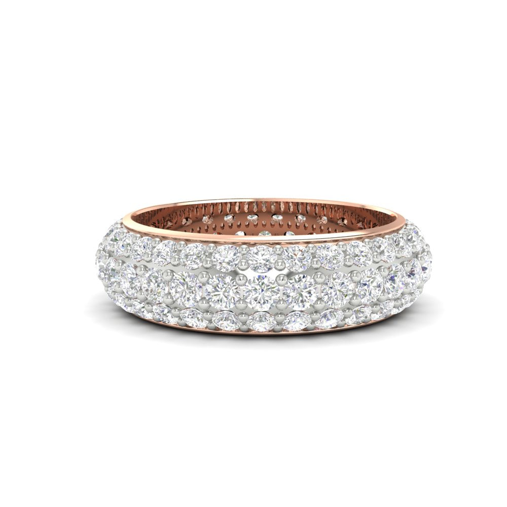 3.92 CT Round Cut Moissanite Men Wedding Band Ring 14K White Gold Plated