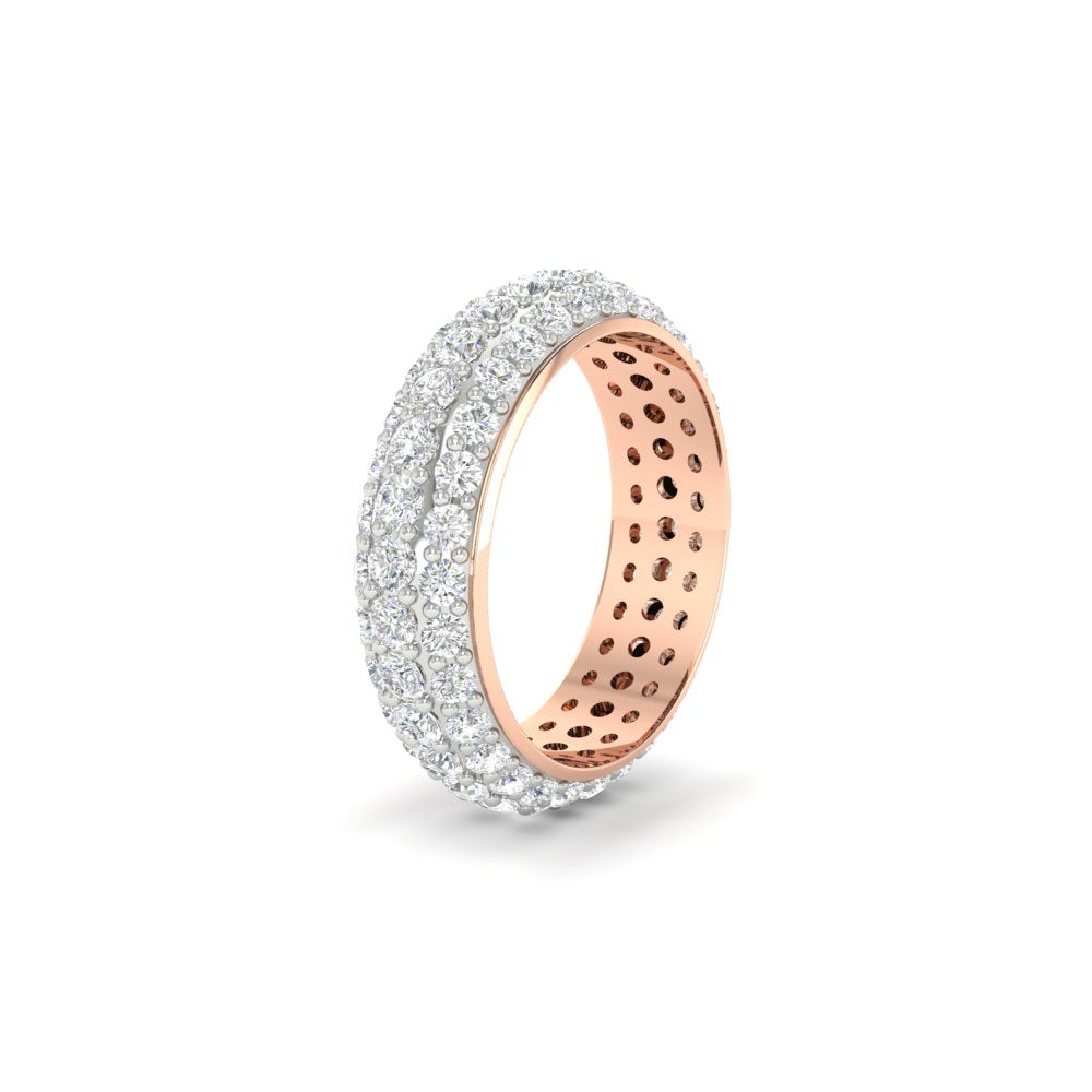 3.92 CT Round Cut Moissanite Men Wedding Band Ring 14K White Gold Plated