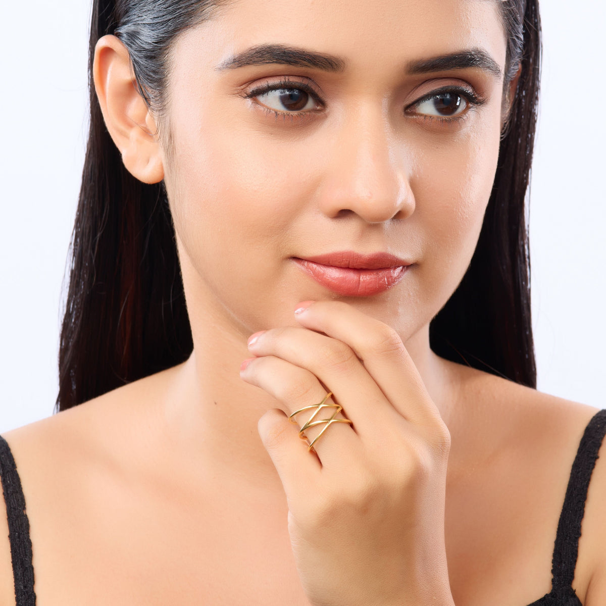 18K Gold Plated Triple-Layered Cage Ring for Women | Anti Tarnish