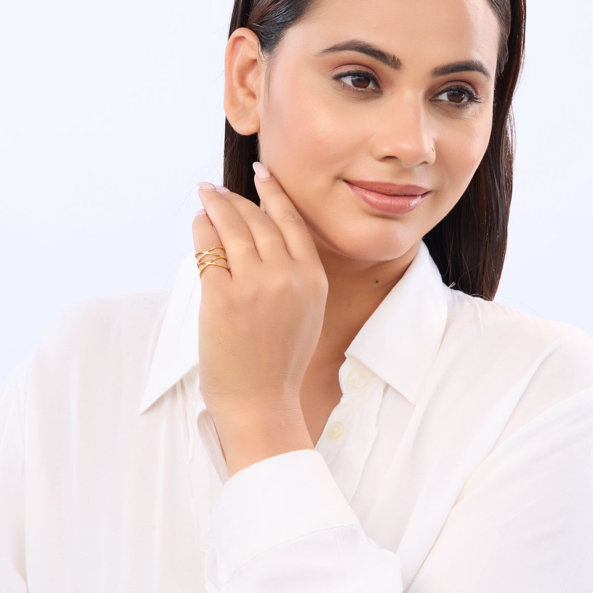 18K Gold Plated Triple-Layered Cage Ring for Women | Anti Tarnish