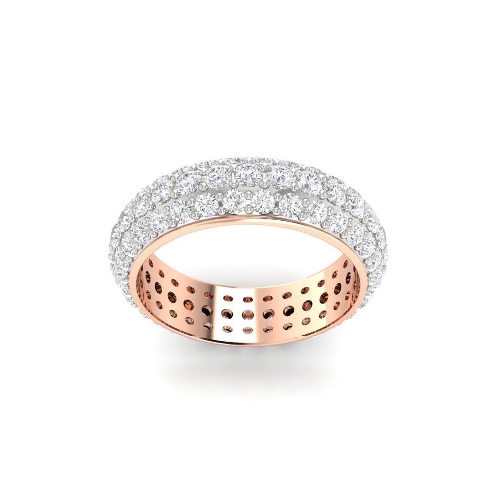 3.92 CT Round Cut Moissanite Men Wedding Band Ring 14K White Gold Plated