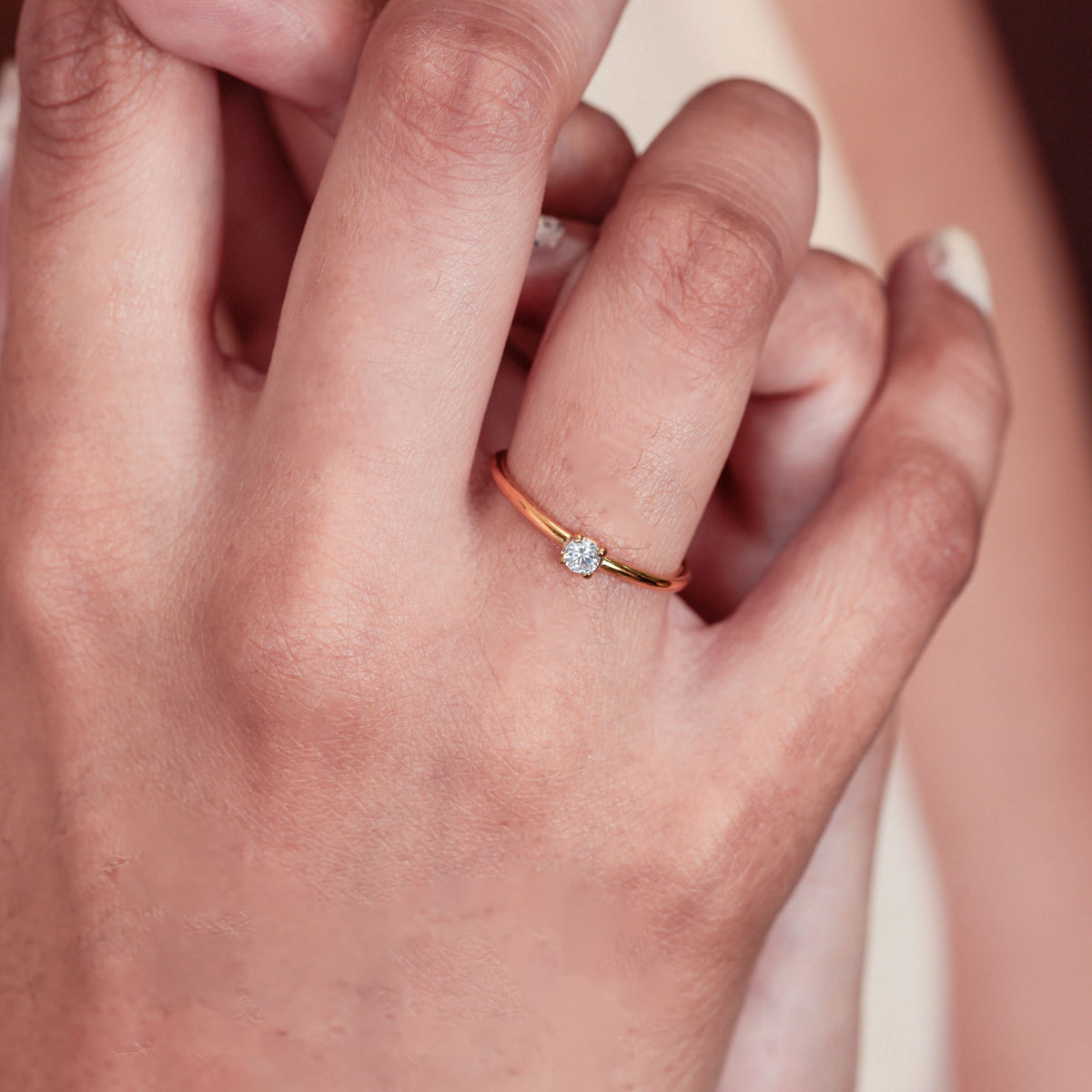 18K Gold Plated Nova Halo Orbital Ring for Women | Anti Tarnish