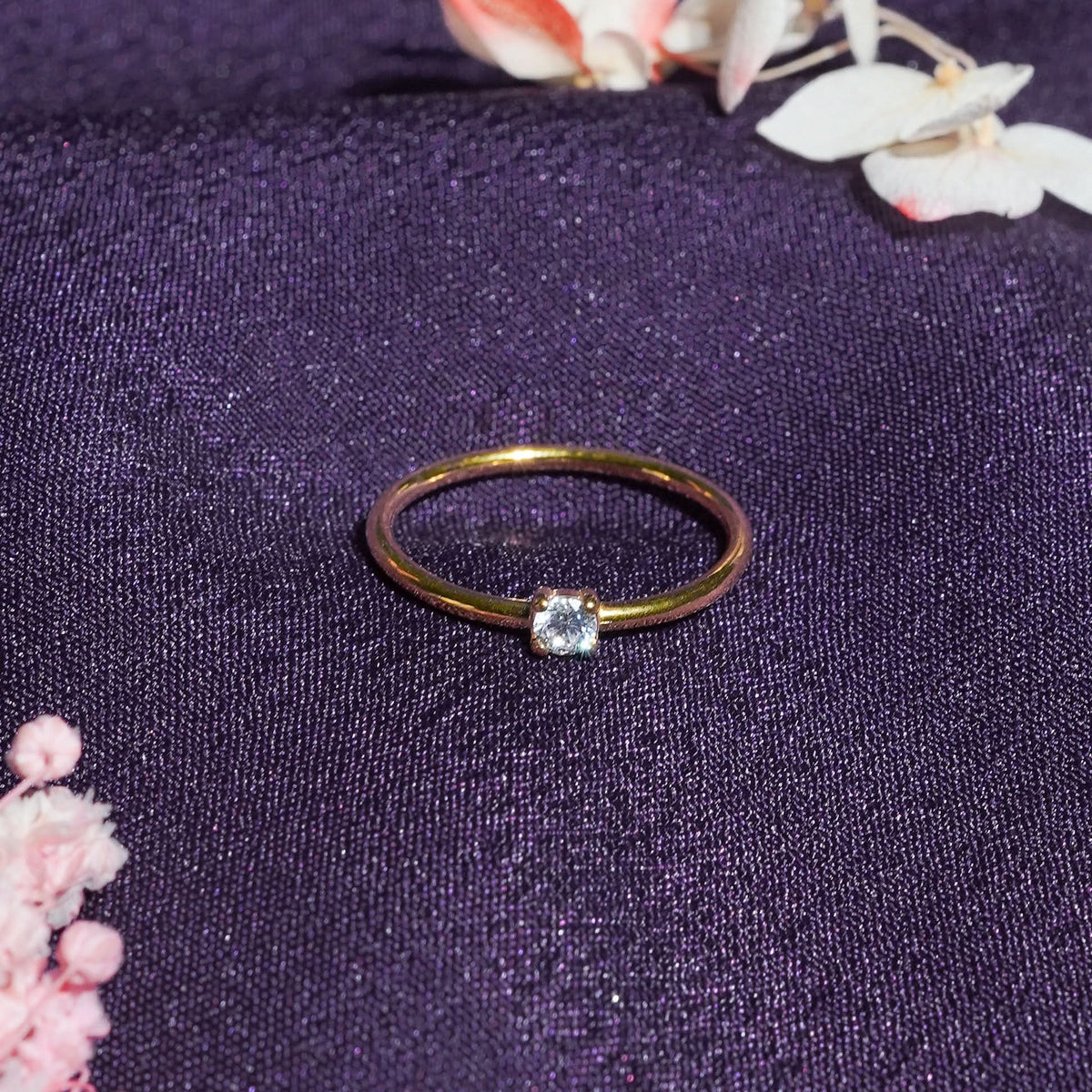 18K Gold Plated Nova Halo Orbital Ring for Women | Anti Tarnish