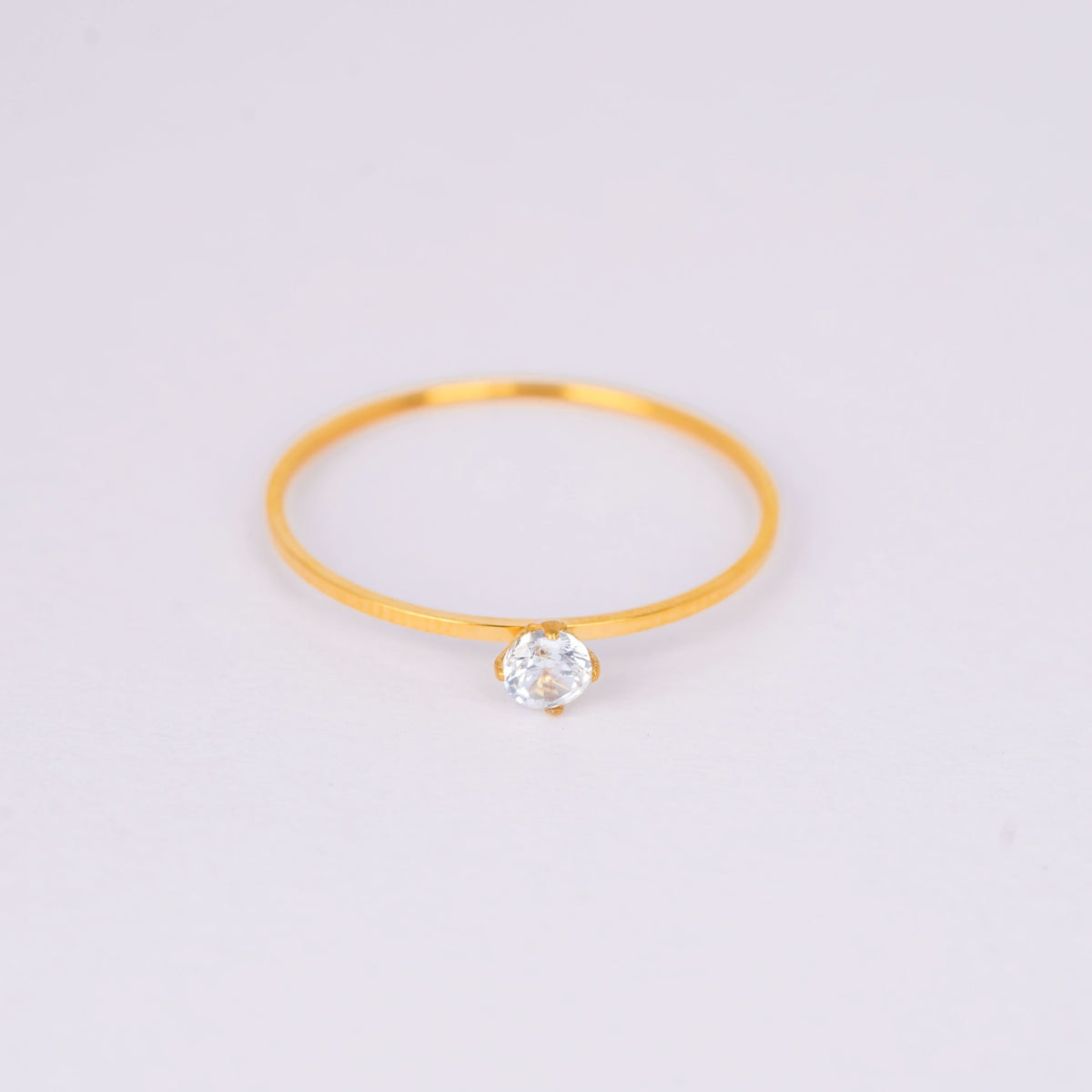 18K Gold Plated Classic Solitaire Gold Ring for Women | Anti Tarnish