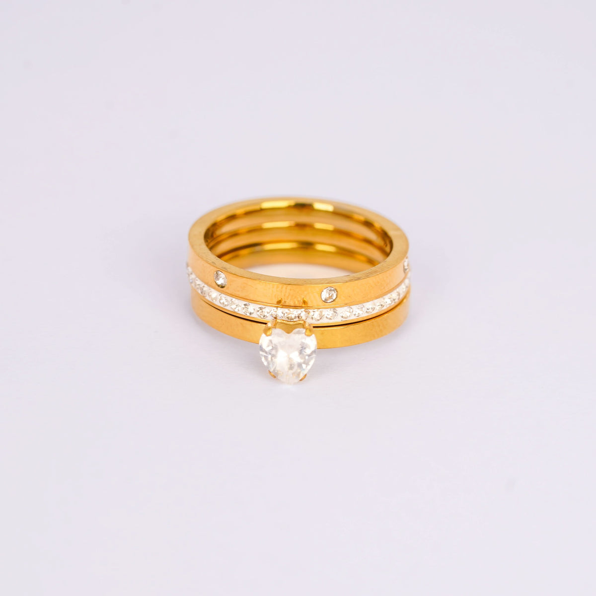 18K Gold Plated Royal Gold Heart Trio for Women | Anti Tarnish