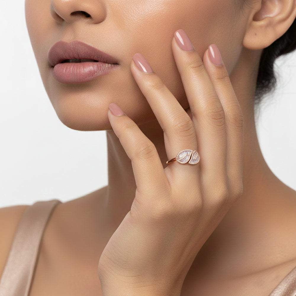 Rose-Gold Leaf Inspired Ring