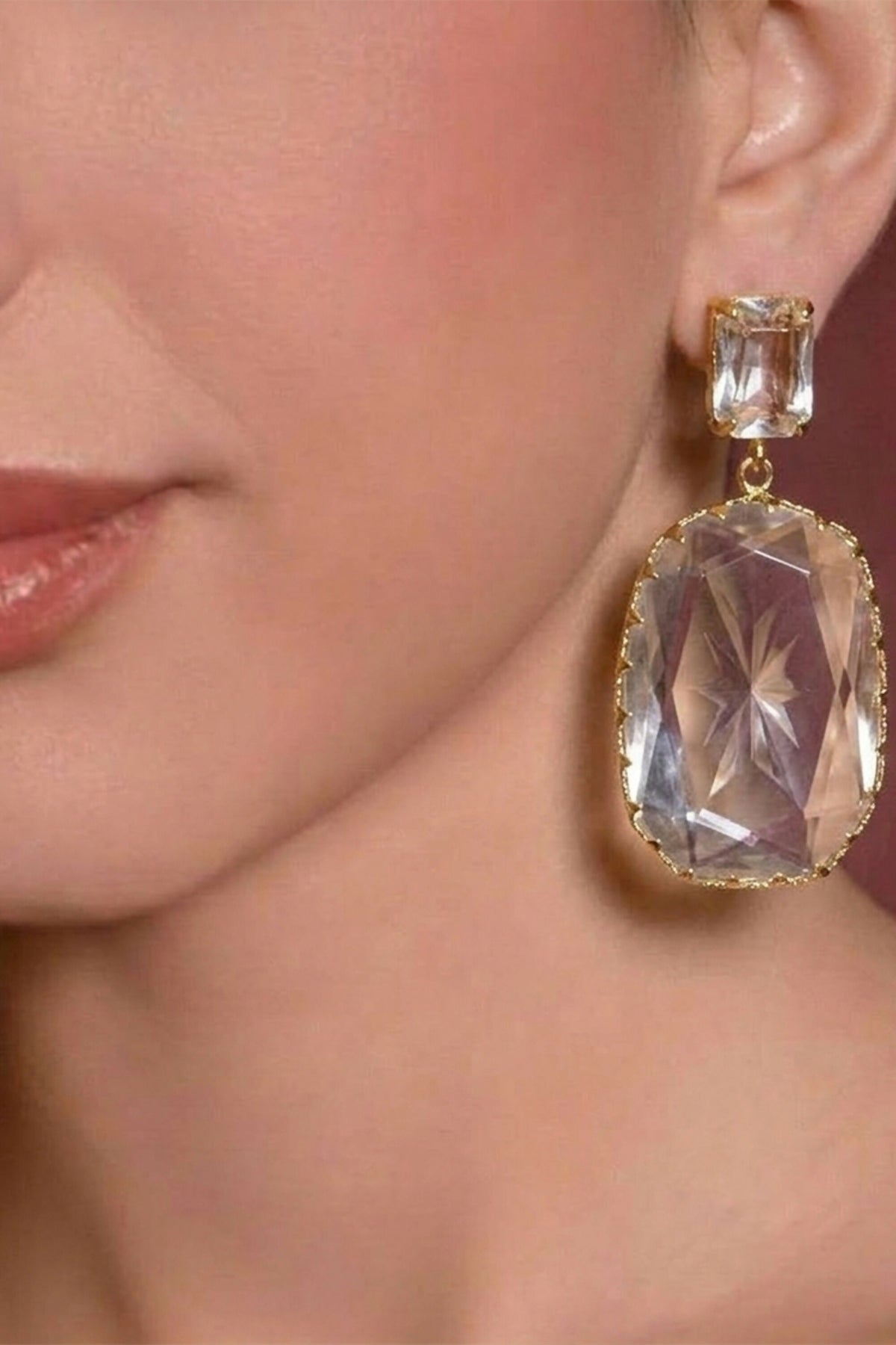 Aurora Faceted Crystal Drop Earrings BSJ135