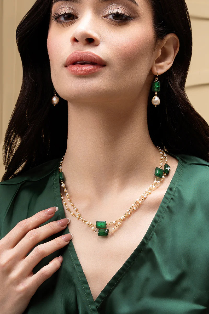 Emerald Dew Pearl Set