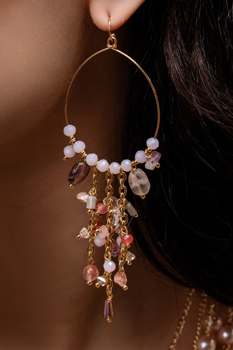 Amethyst Halo Hoops