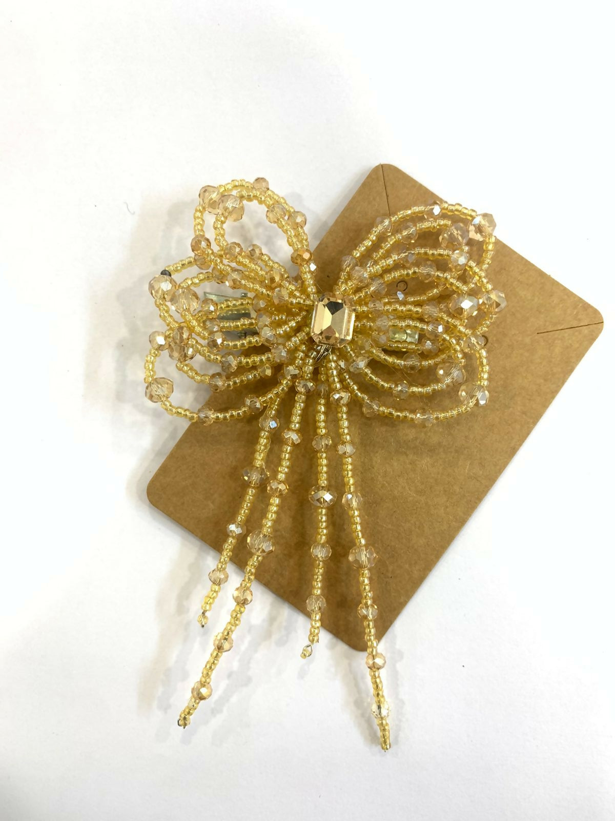 Golden Crystal Beaded Hair Clip BSJ111