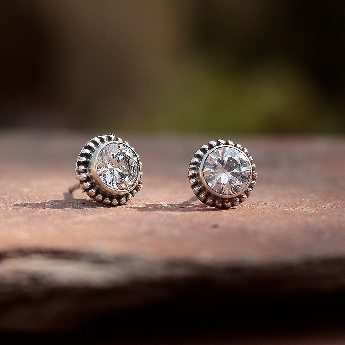 Silver AD Zircon Eartops