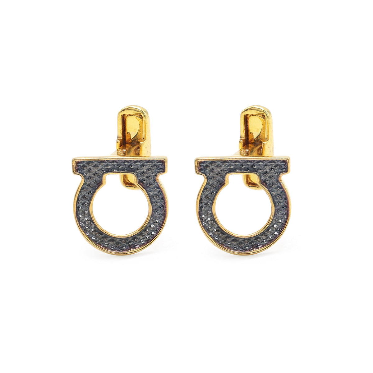 Silver Horseshoe Cufflinks Yellow Gold plated