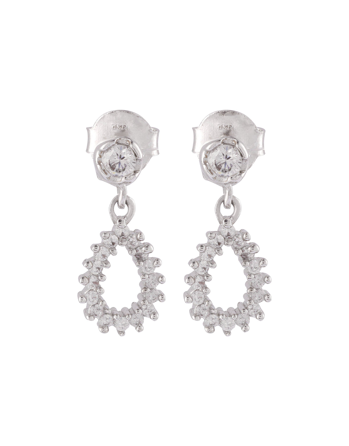 teardrop crystal sterling silver earrings