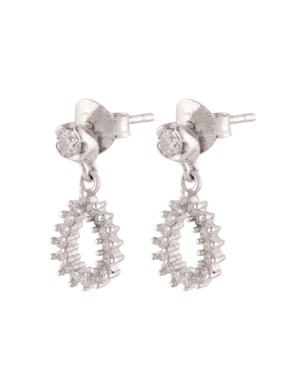 teardrop crystal sterling silver earrings