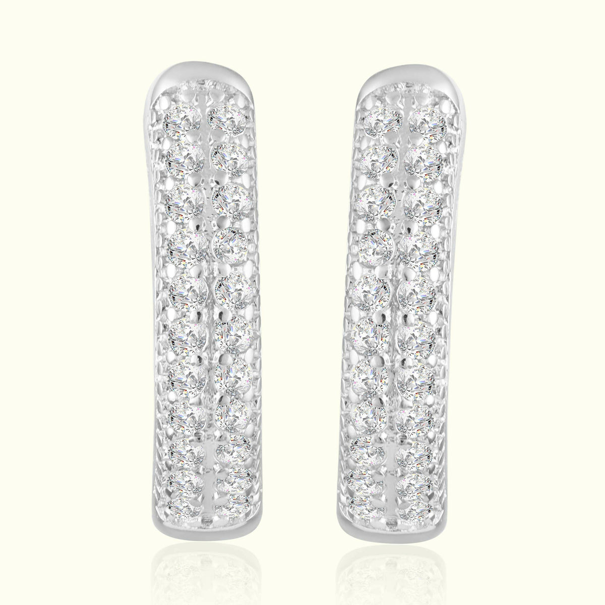 Double Line CZ Silver Bali