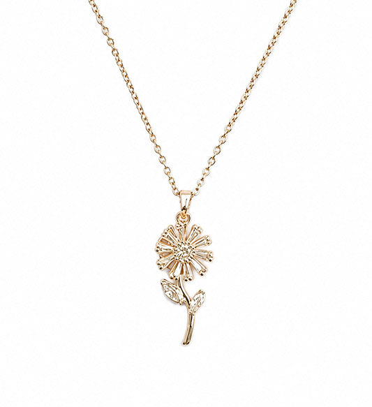 Gold Plated Floral Pendant Necklace