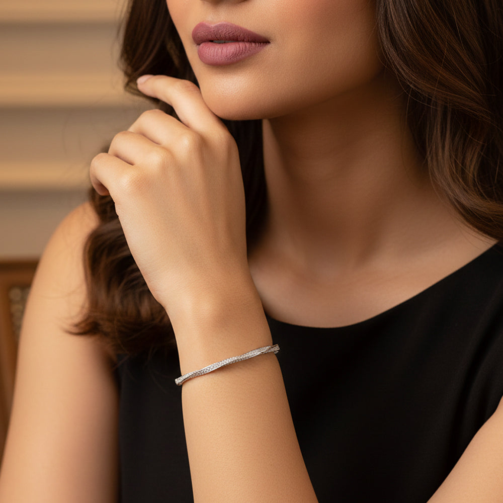 Twilight Gleam CZ Bracelet - Silver