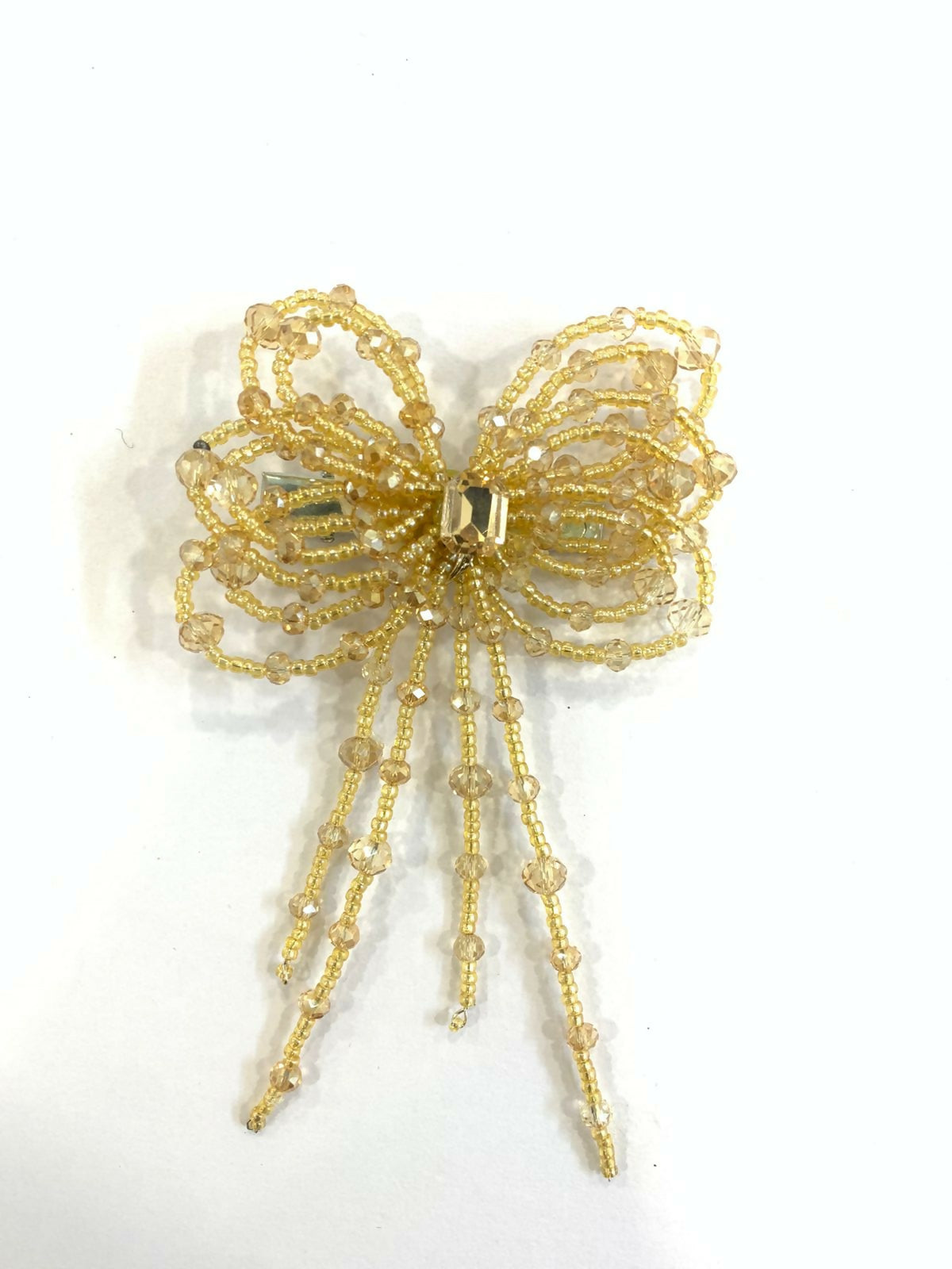 Golden Crystal Beaded Hair Clip BSJ111