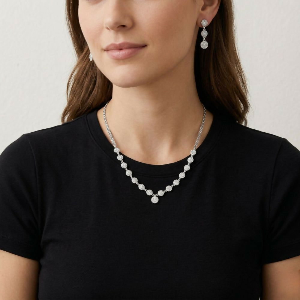 Elara Silver Necklace Set