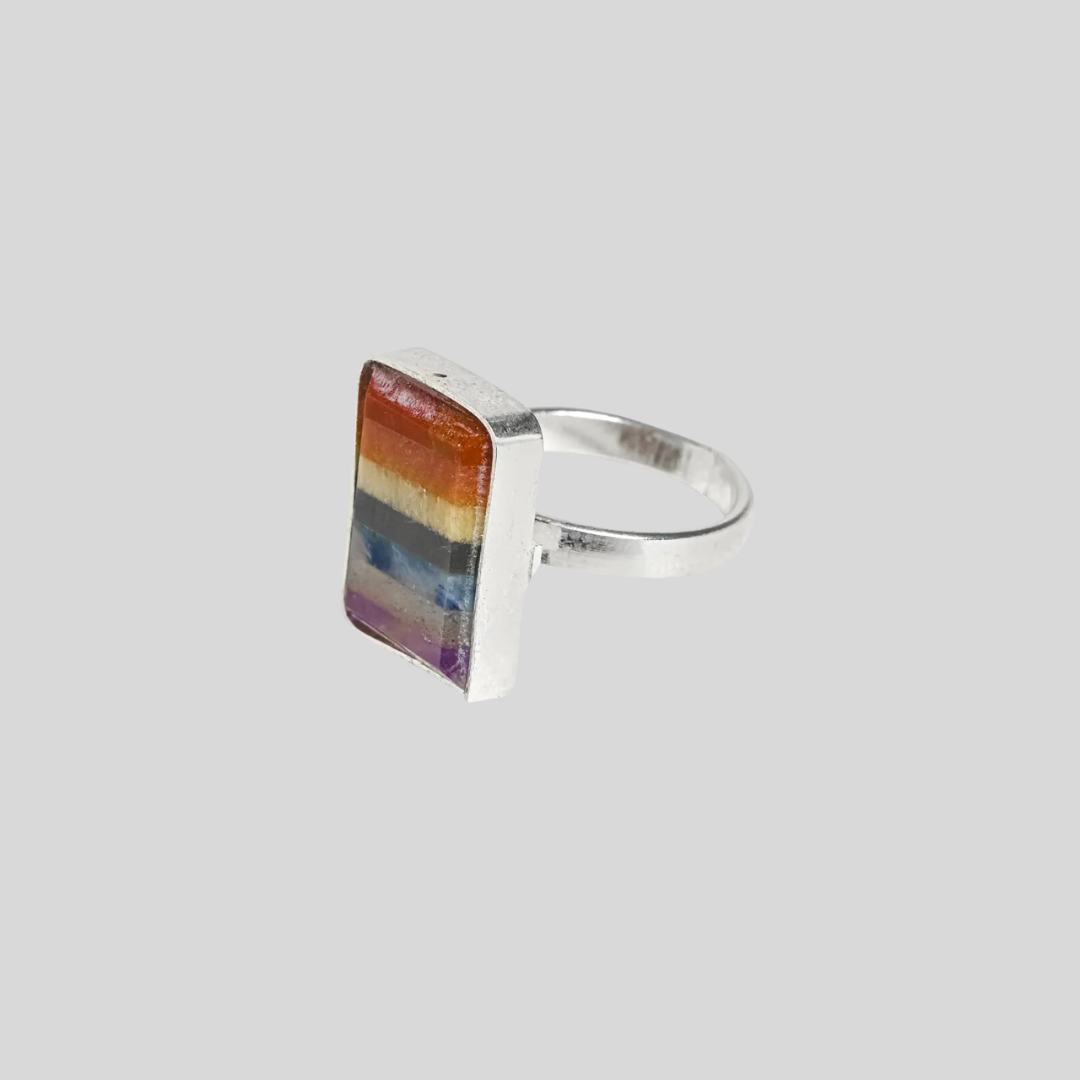 Seven Chakra Adjustable Ring for Energy Balance & Healing Power