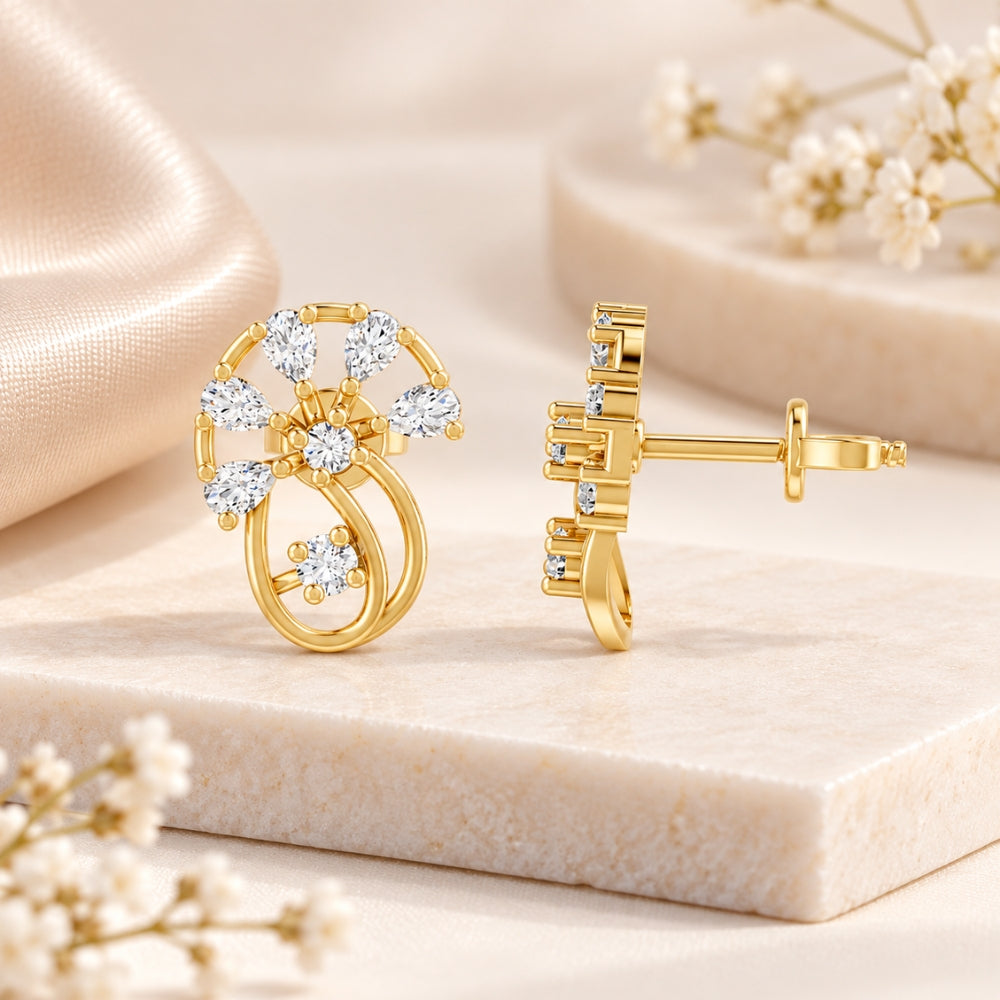 MAIRA Roselle Bloom Gold Plated 925 Sterling Silver Earrings