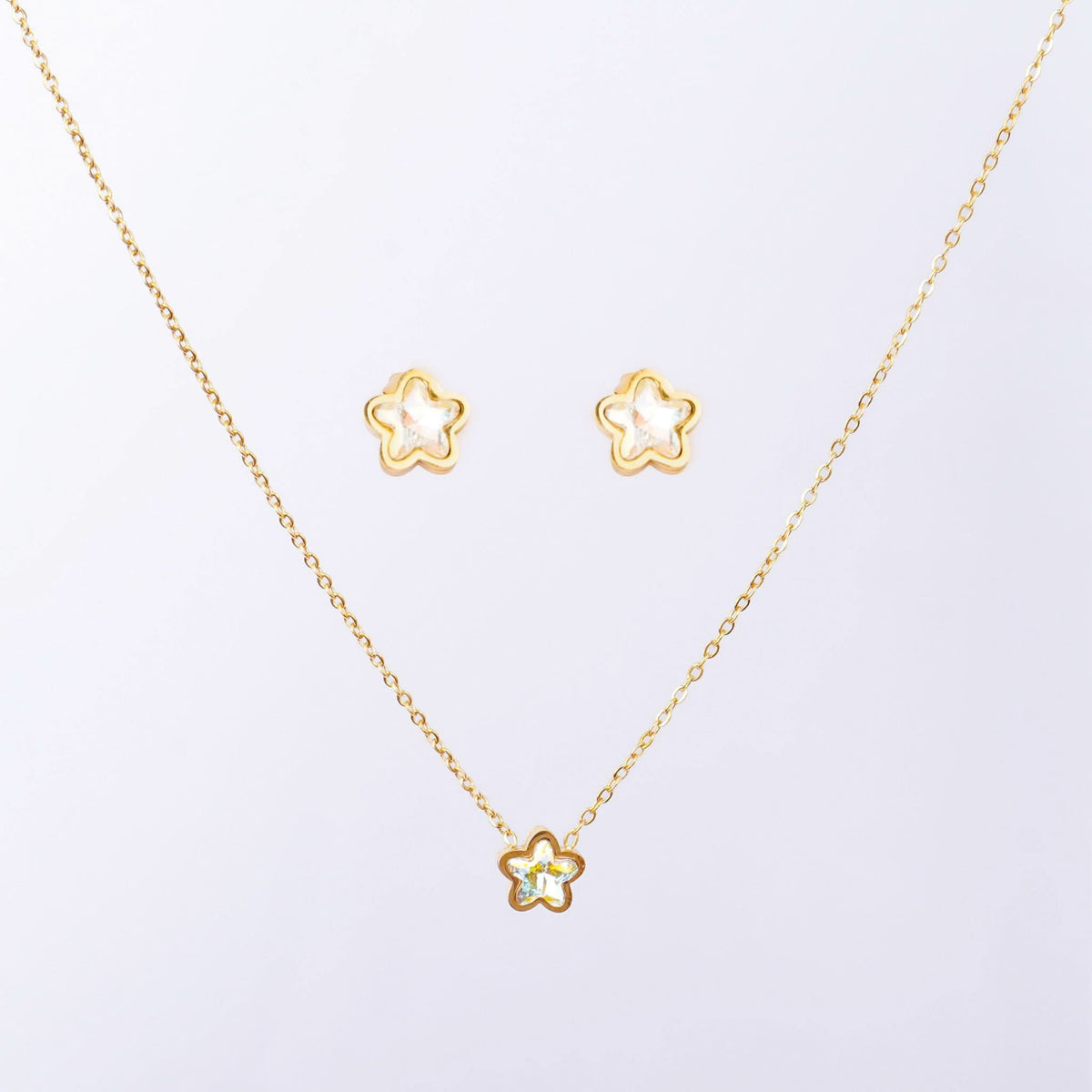 18K Gold Plated Aurora Borealis Star Set For Women|Anti Tarnish