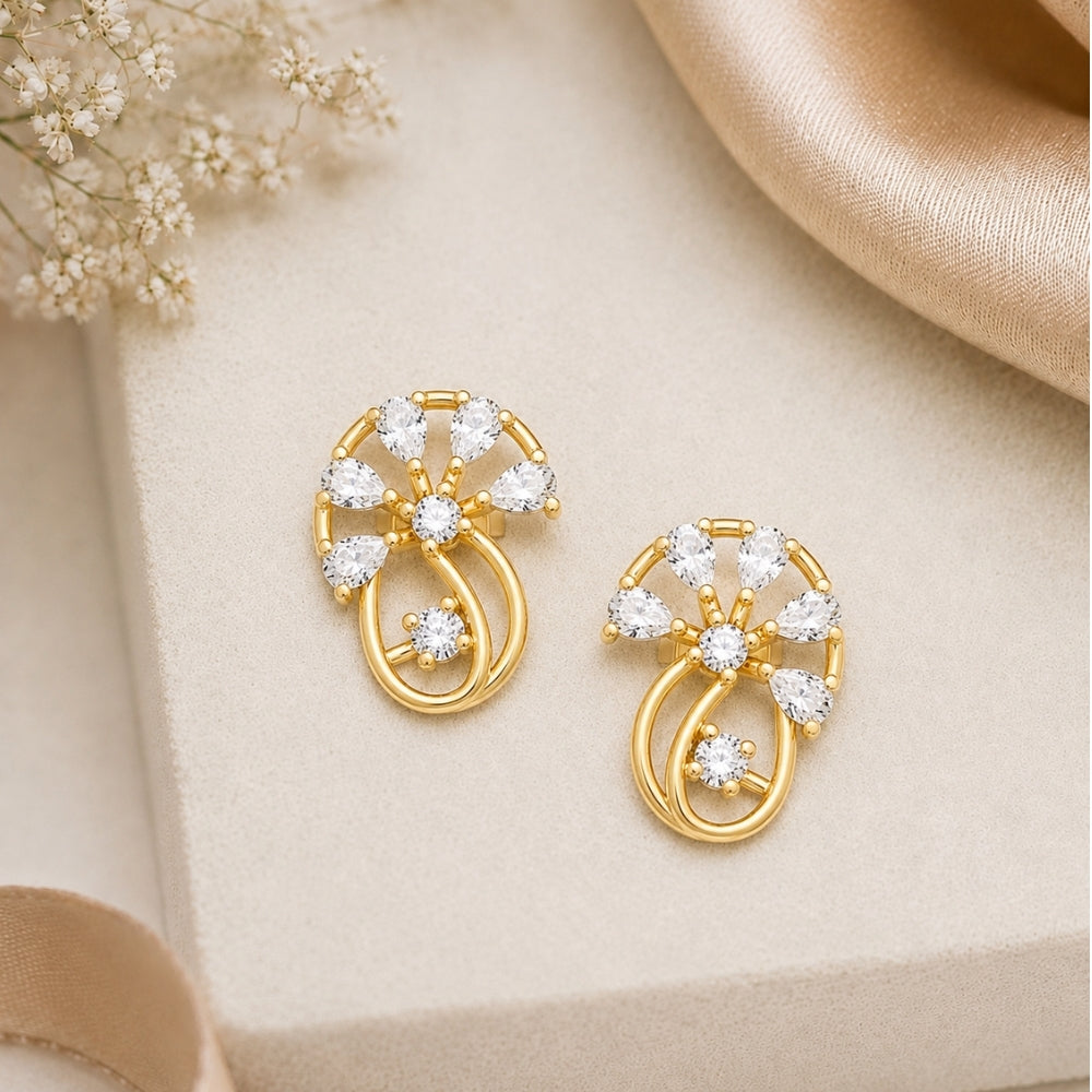 MAIRA Roselle Bloom Gold Plated 925 Sterling Silver Earrings